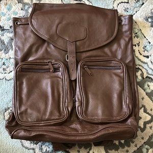Brown Leather Men's Backpack